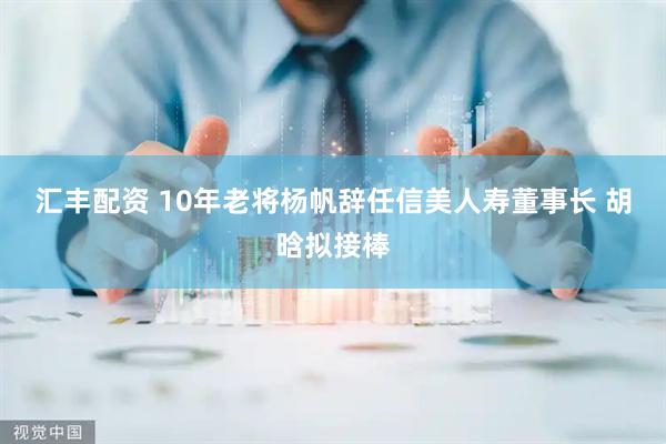 汇丰配资 10年老将杨帆辞任信美人寿董事长 胡晗拟接棒